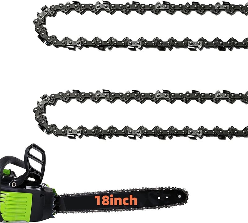 Fifchall 2 Pack 18 Inch Chainsaw Chain 62 Drive Links .050" Gauge, 3/8" Pitch, 18" Replacement Chain Low-Kickback Chainsaw Chains Compatible with Husqvarna, Echo, Poulan, Craftsman and more - Image 1
